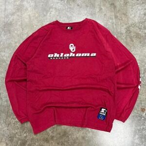 Y2K Starter Oklahoma Sooners Red Long Sleeve Shirts Size‎ L